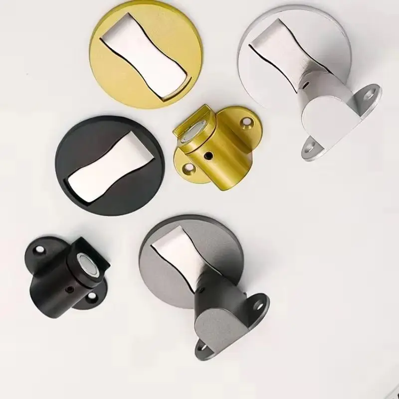 Hidden Invisible Magnetic Door Stopper Stainless Steel No Drill Windproof Self Lock Door Stop Home Door Holder
