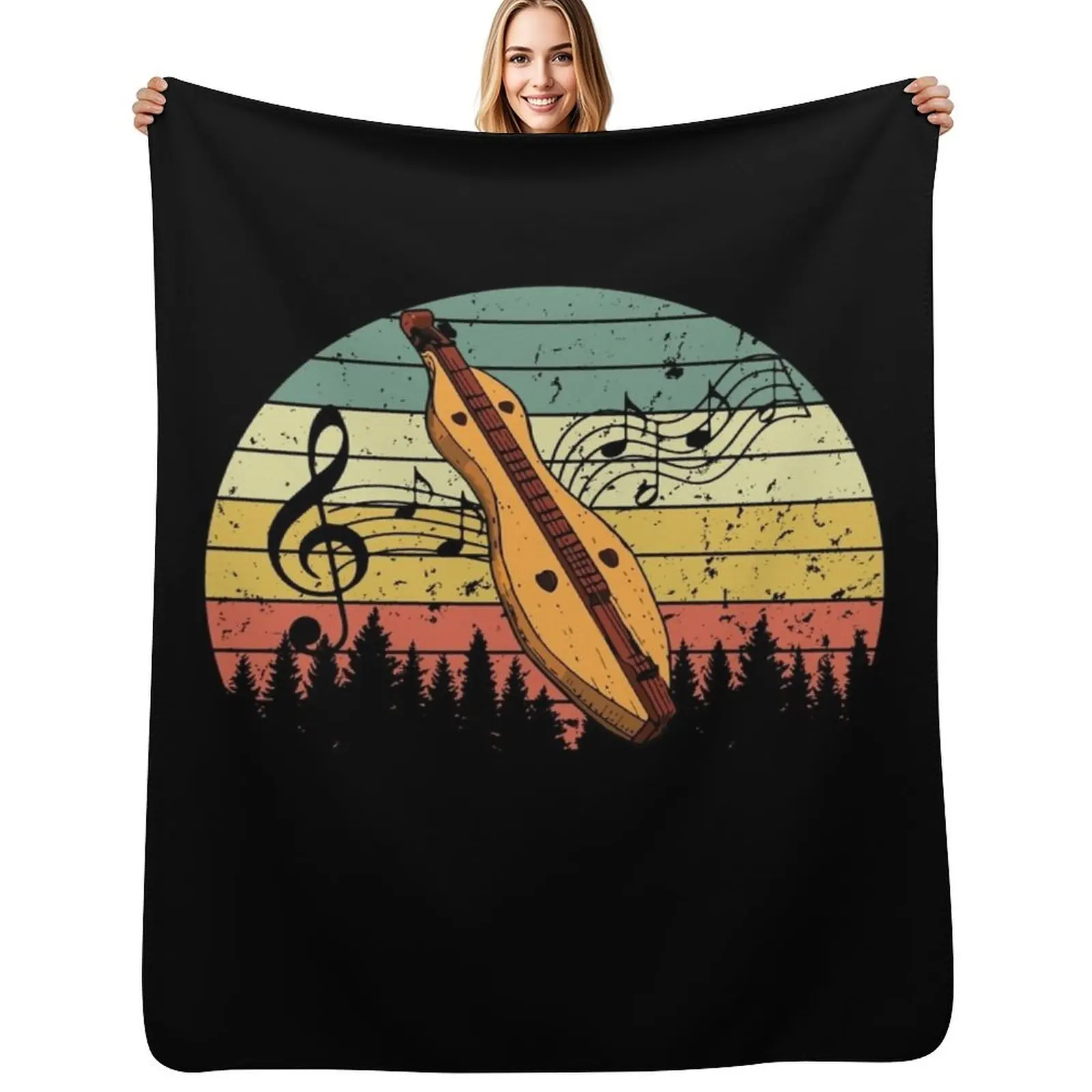 Dulcimer instrument Throw Blanket Baby Summer Beddings halloween Warm Flannels wednesday Blankets