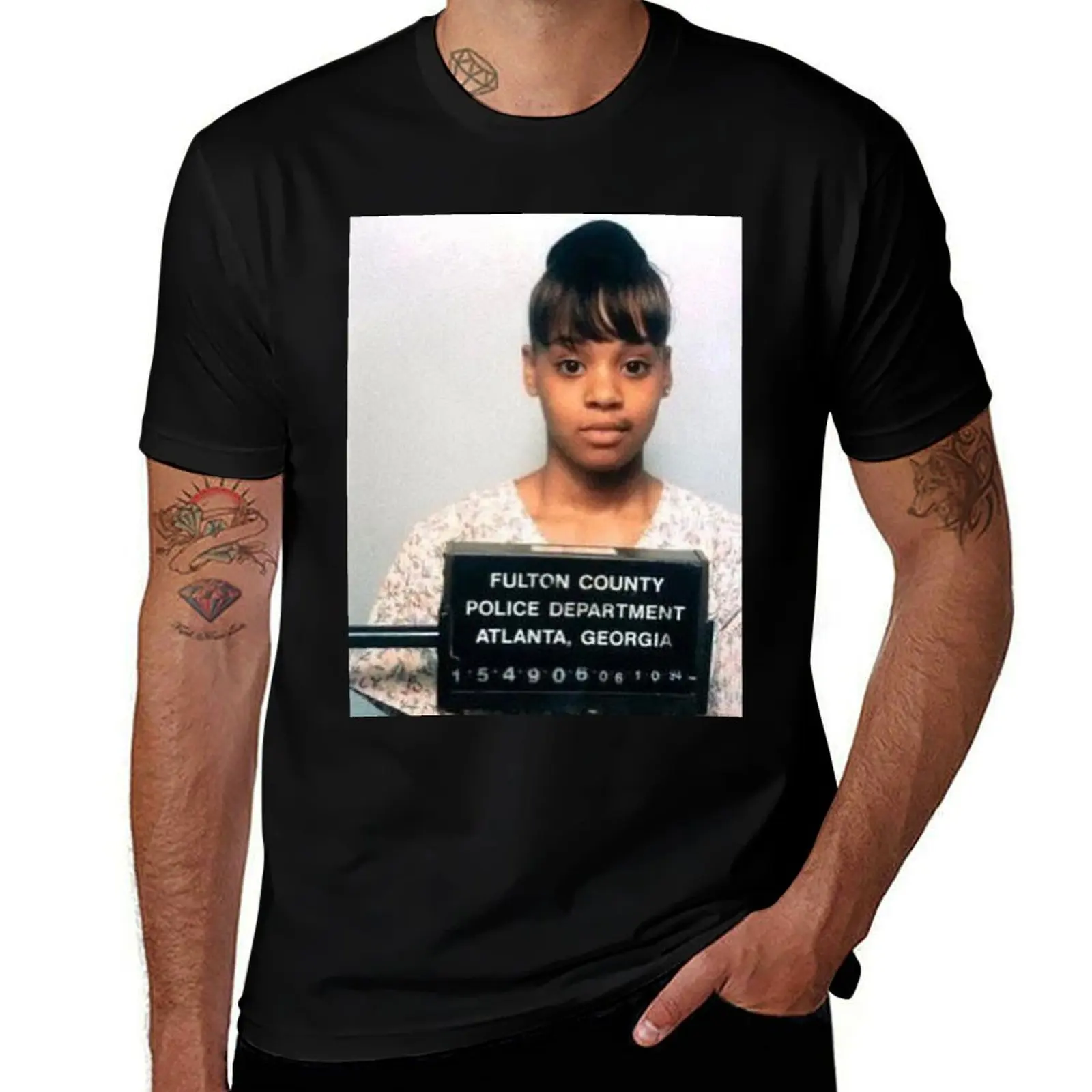 

Lisa Left Eye Lopes Mugshot T-Shirt mens graphic t shirts t shirts for man graphic funny T-Shirt