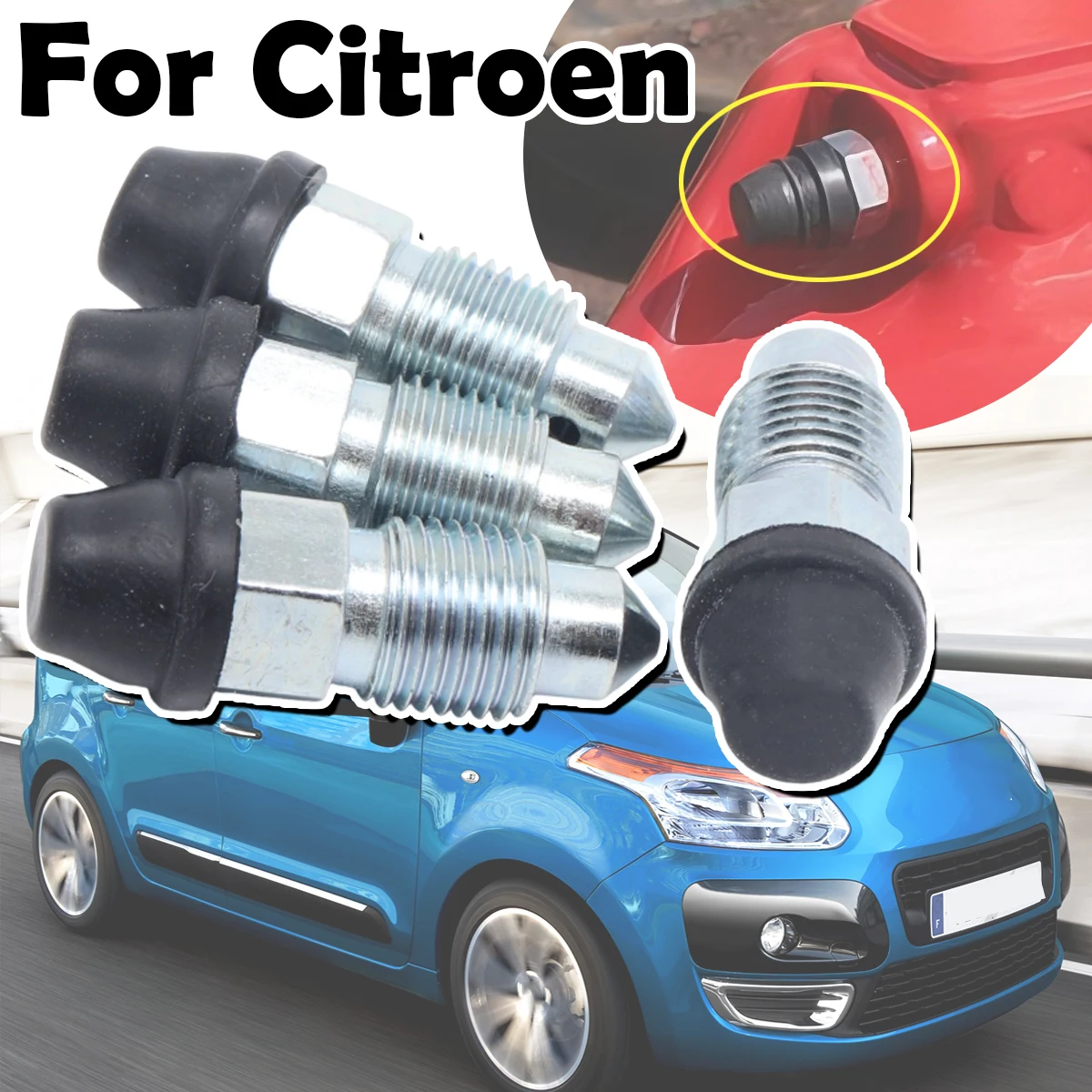 

Front Rear Bleeder Valves and Rubber Dust Caps Left Right Caliper Bleed Nipple Screw Kit For Citroen Relay C4 Cactus C3 Picasso