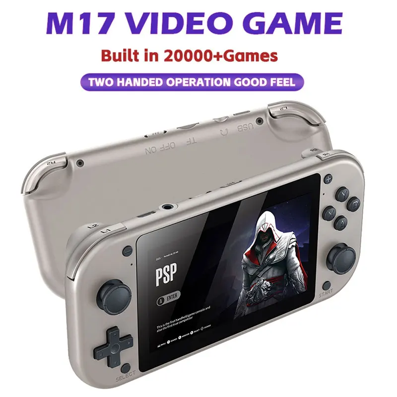 

M17 Retro Handheld Game Console 4.3 Inch IPS Screen Portable PSP Handheld Video Player Open Source Linux System