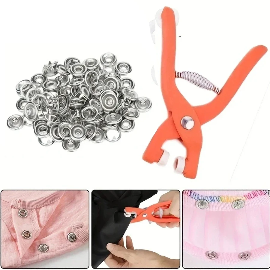 Buckle Rivet Buttons Metal Pliers Snap Button Claw Set Rivet Buckle Installation Tool Kit Hand Pressure Plier