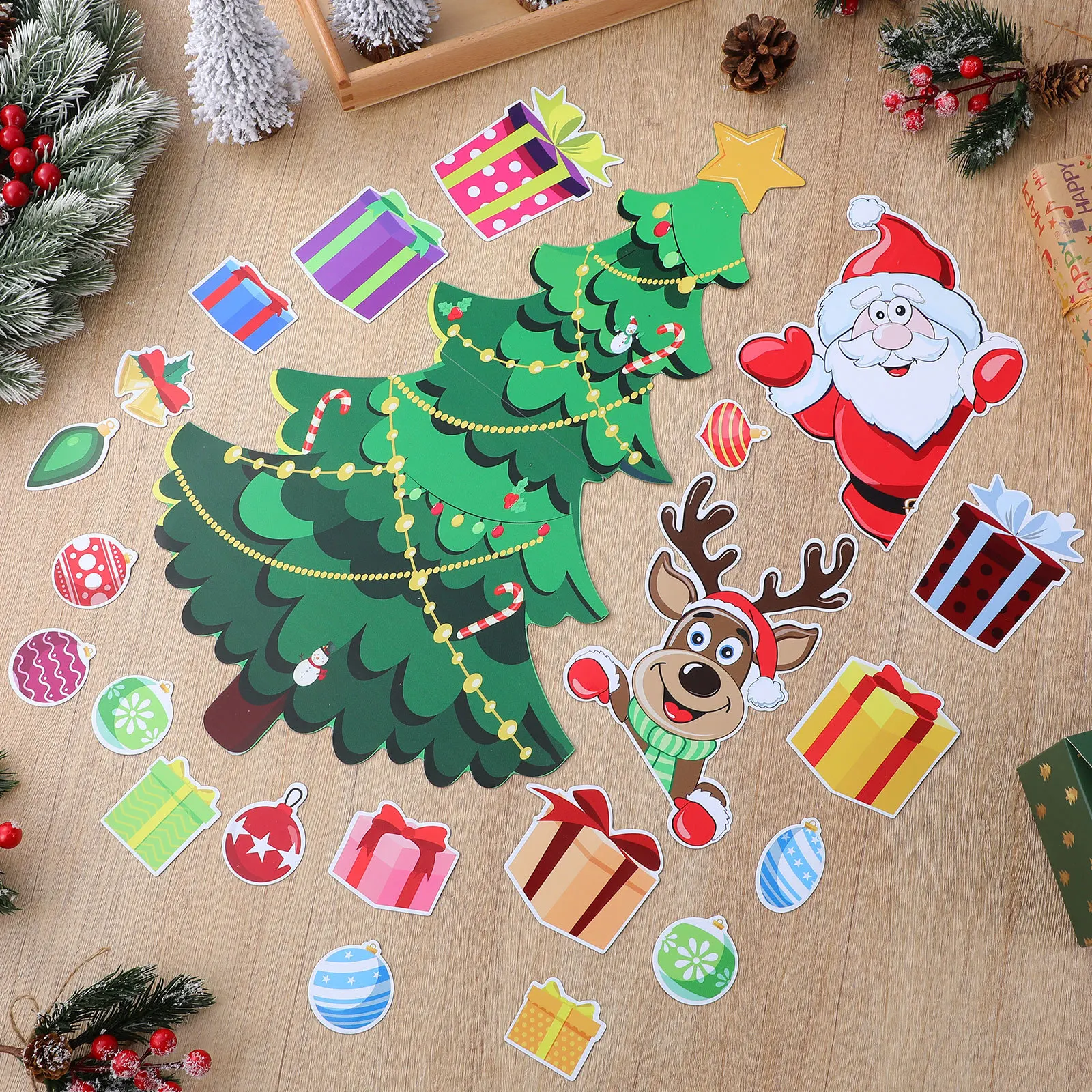 

Reusable Christmas Tree Fridge Magnetic Sticker Adhesion for Refrigerator Metal Doors Kitchen Appliances Festive Home