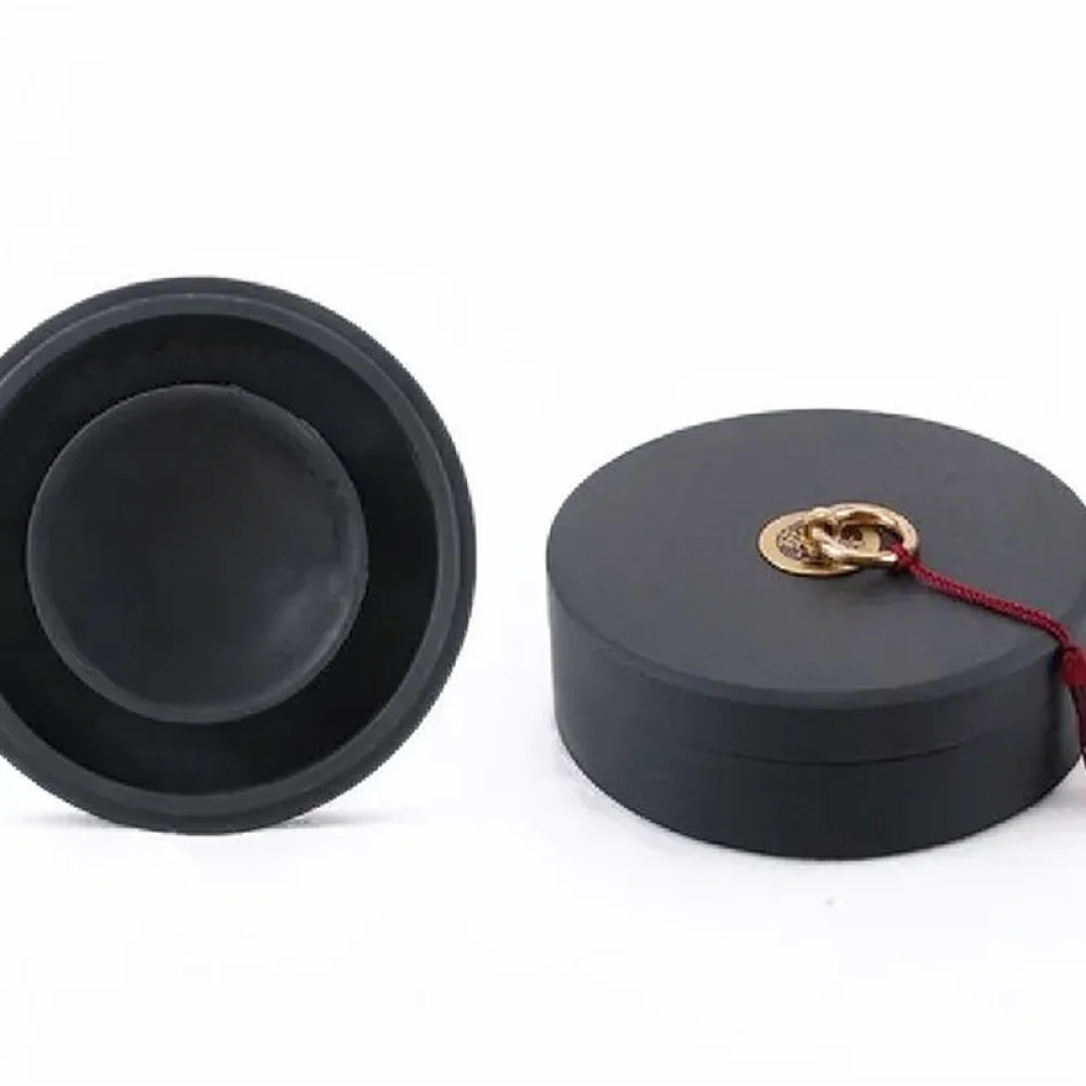 Artistic Inkstone With Sealing Cover Natural Stone Calligraphy Ink Pool Elegant Desk Decor For Traditional Writing view 3