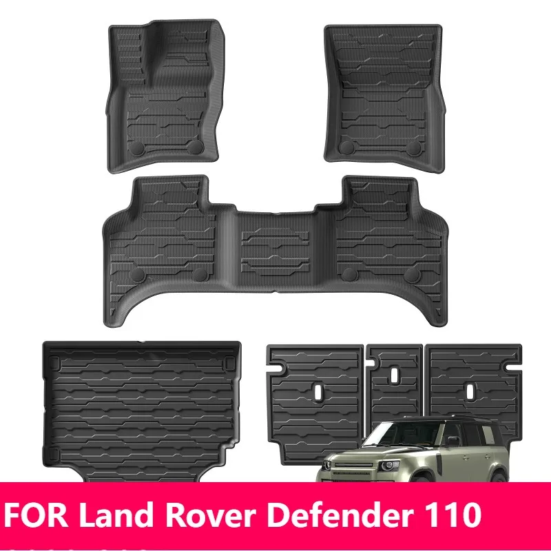 

Всепогодные коврики и грузовой вкладыш из ТПЭ 3D для Land Rover Defender 110 2020-2024 гг., черные автомобильные аксессуары