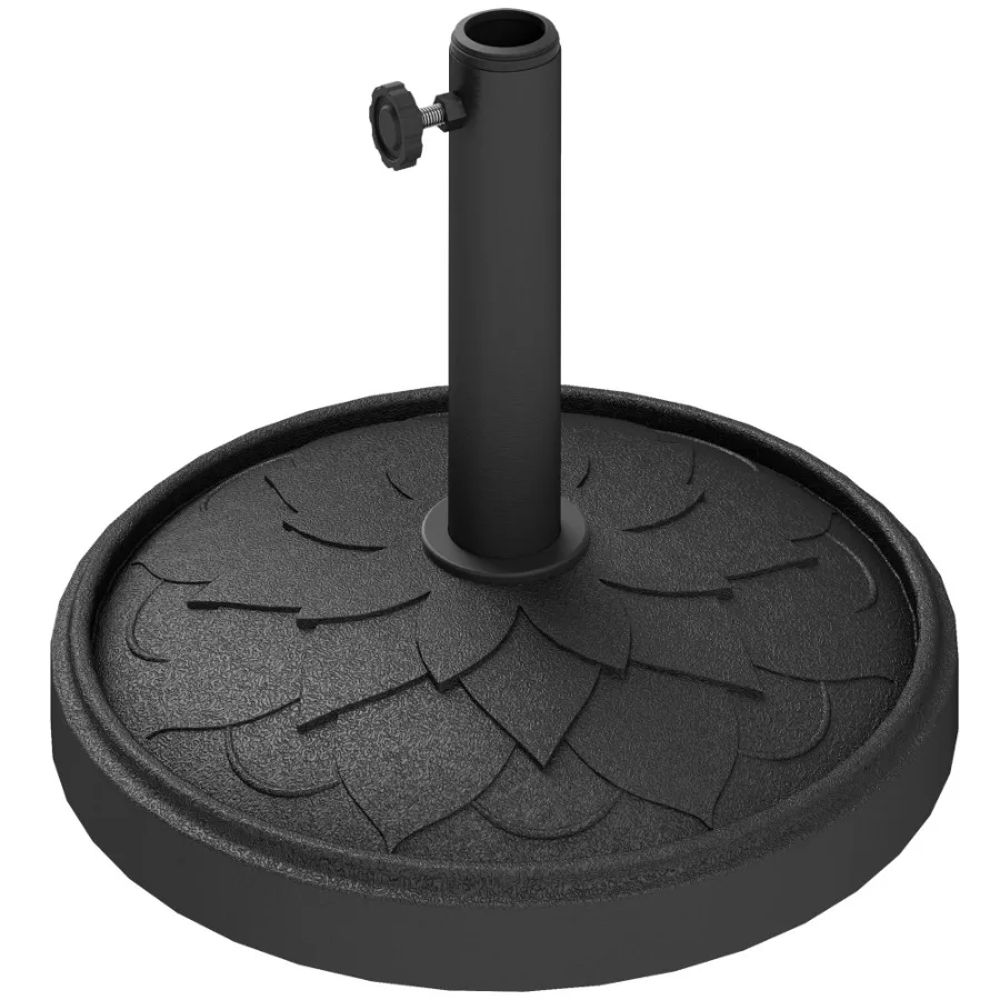 

Round Patio Umbrella Base 26 lbs Resin Umbrella Stand Base Heavy Duty Patio Umbrella Holder for 1.3 1.5 1.9 Umbrella Poles for