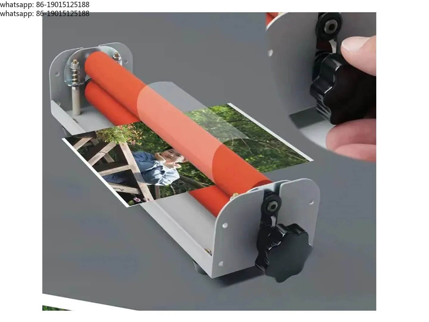 Manual Operation Roll Cold Laminator Machine Professional Office 12 InchesPaper Document Photo