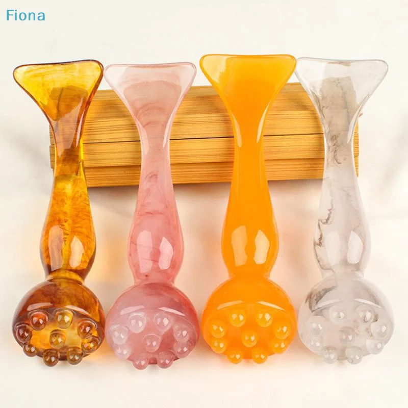 ☭1pcs Resin Double-headed Face Massage Tools Gua Sha Face Skin Care Massager Sticks Lotus Seedpod Shape Facial Lifting Care Tool