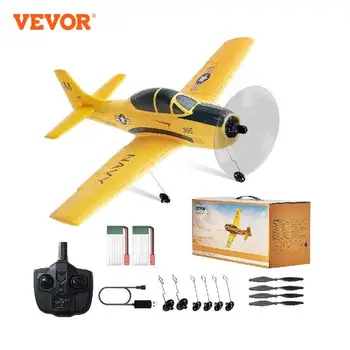 VEVOR Avion RC télécommandé 2,4 GHz à 4 canaux stabilisateur gyroscopique à 6 axes, jouet d'avion formateur mousse EPP prêts à voler, facile à piloter pour adultes, enfants, débutants, garçons, filles