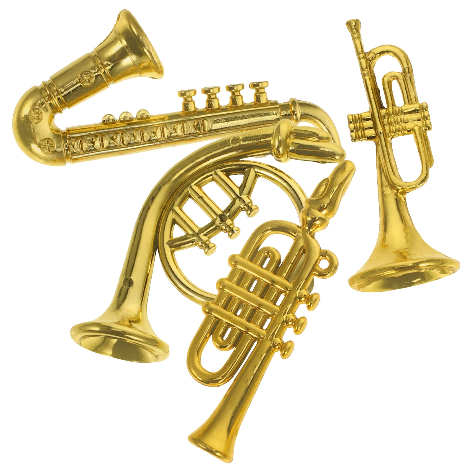 4 Pcs Mini Musical Instrument Toys Home Ornament Accessories Dollhouse Model Plastic Miniature Saxophone Child