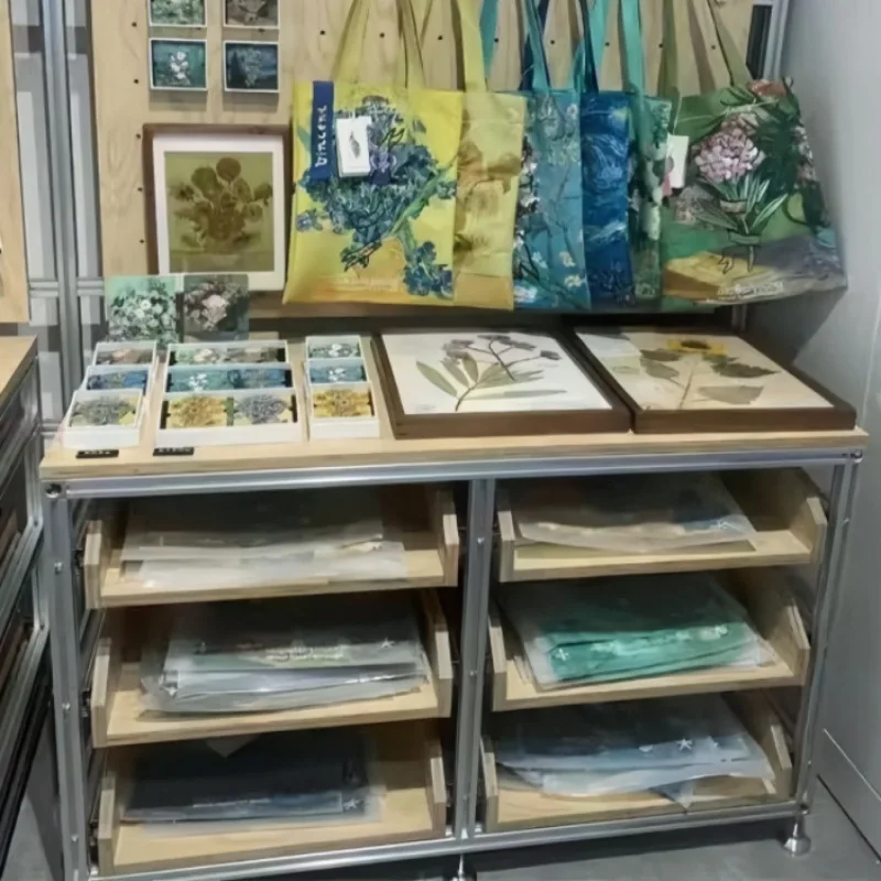 Aluminiumprofil Birke mit Lichtlochbrett Display Aufbewahrungsbehälter Schmuck Ornament Supermarkt Musterraum anwendbar