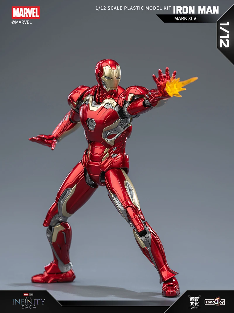 Fondjoy Anime Figure Iron Man MK46 Model Kit 1/12 Infinity Saga Ironman Mark 45 Mark 46 Assembly ABS Joint Movable Kids Toy Gift