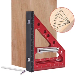 목수 사각 구멍 스크라이빙 눈금자, 앵글 핀, 건설 정밀 목공 도구, 22.5-90 도 측정 눈금자, 1PC