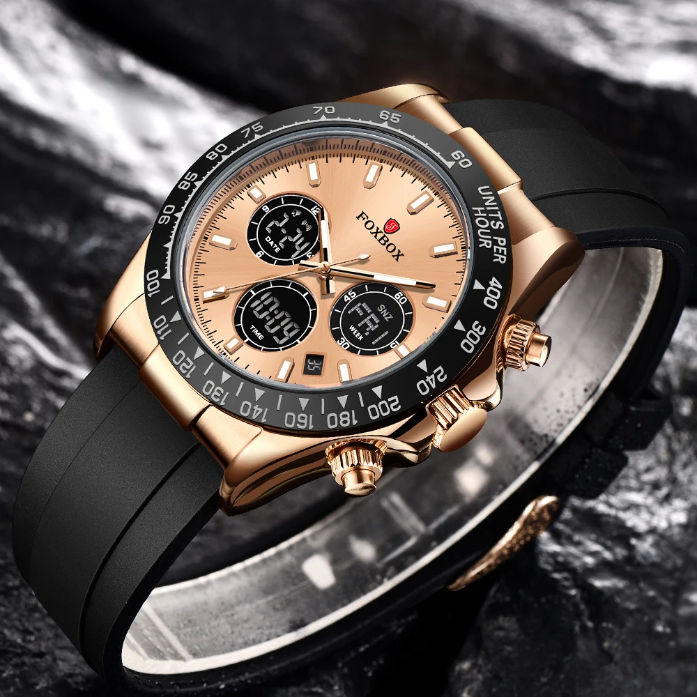 LIGE-Montres militaires étanches pour hommes, montre-bracelet numérique, horloge à quartz, chronographe de sport, luxe, original, mode