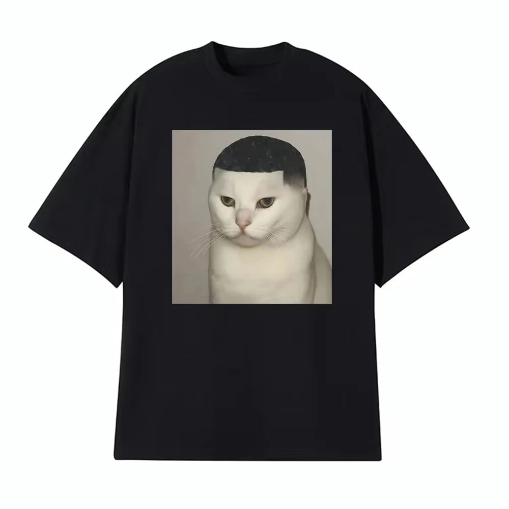 2026 Fun _Crazy Cat_ Meme Print T-Shirt — A Casual Top with A Stylish, Cool, and Classically Humorous Vib
