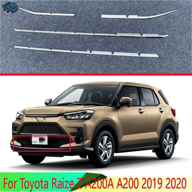 For Toyota Raize Z A200A A200 2019 2020 ABS Chrome Front Center Mesh Grille Grill Cover Radiator Strip Trim Decoration