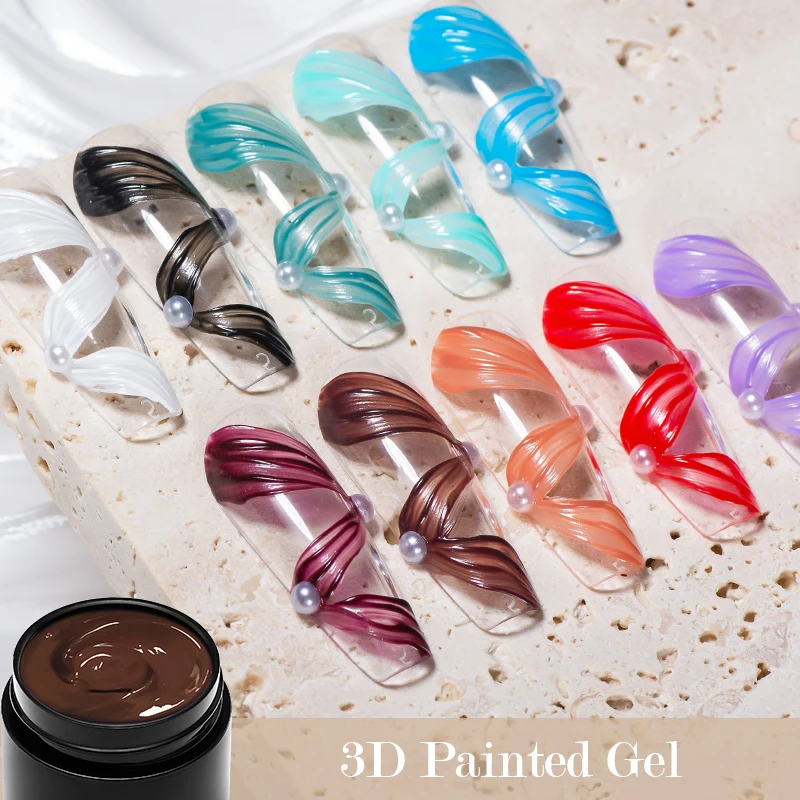 MTSSII 3D-Skulptur Malerei Gel Nagellack Verbesserte feste Schnitzerei Sand Creme Gel Nail Art DIY geschnitzte Gips bemalte Blumen