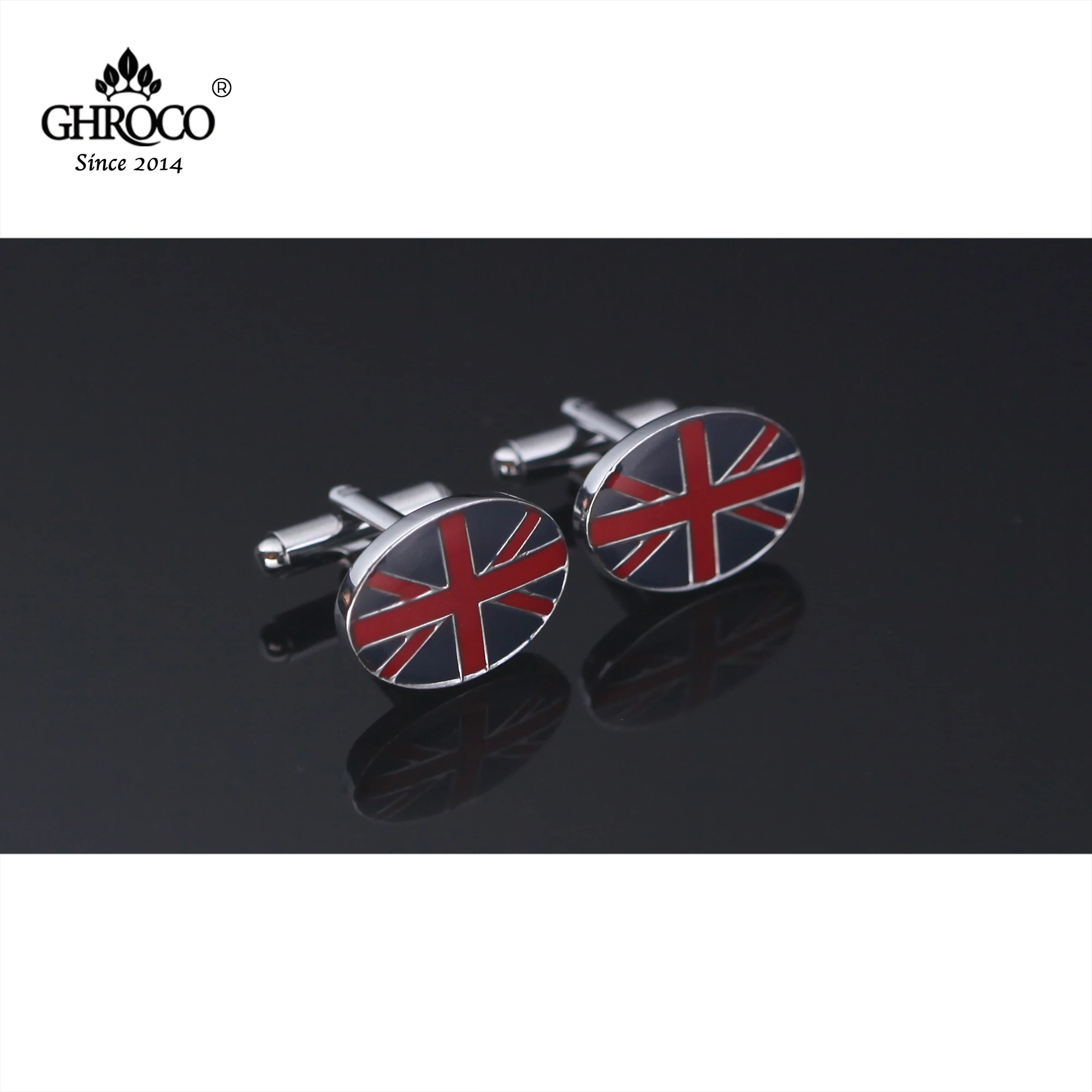 GHROCO High Quality Exquisite British Flag Epoxy French Shirt Cufflinks Fashion Luxury Gifts Business Men and Women Groomsmen