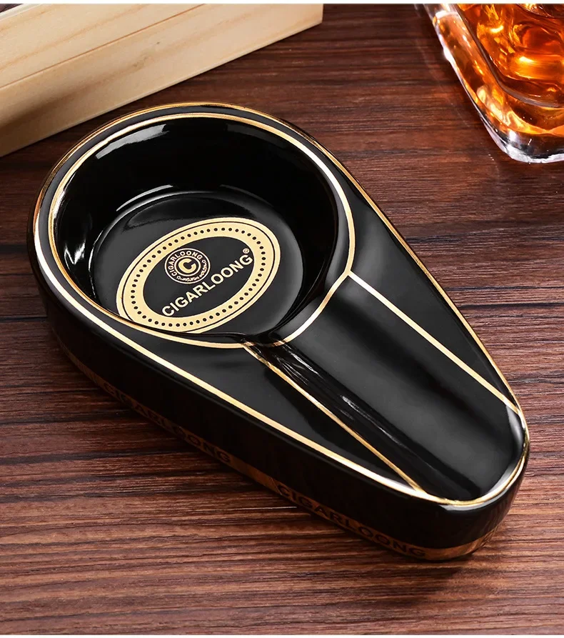 Ceramics Cigar Ashtray Cigar Accessories Single Ashtray Cigar Holder Gadgets Cigarete Smoking Accessories