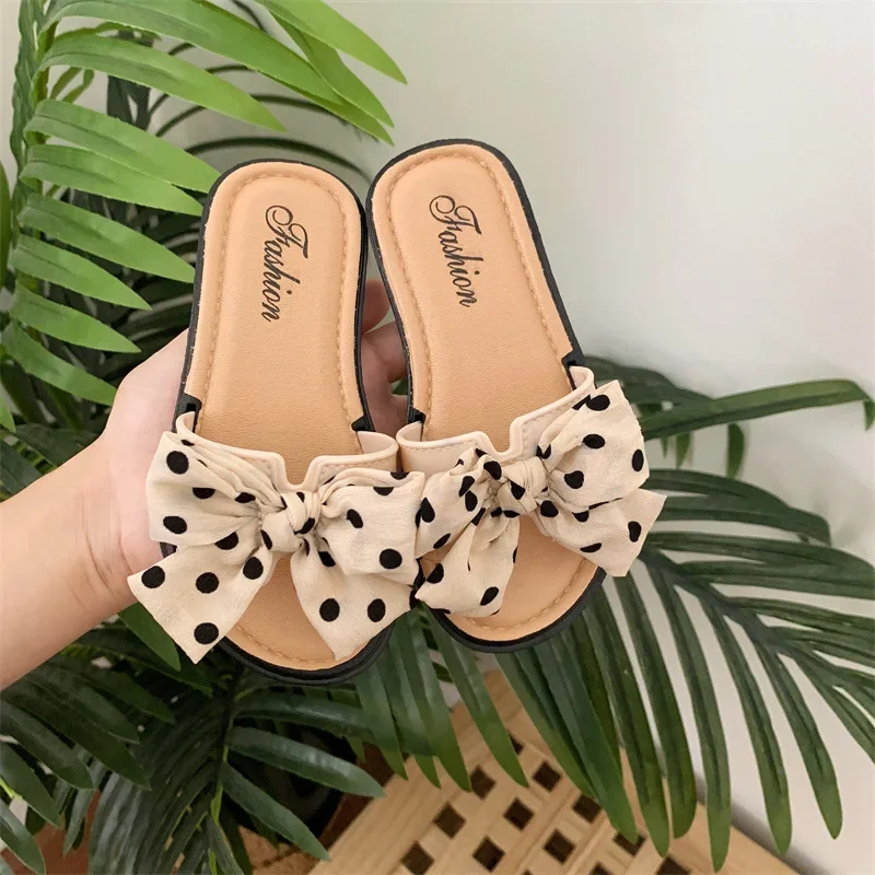 Children Slippers Summer Girl Shoes Fashion Bow Princess Sandals Soft Bottom Casual Kids Flip Flops New Lightweight Comfortable