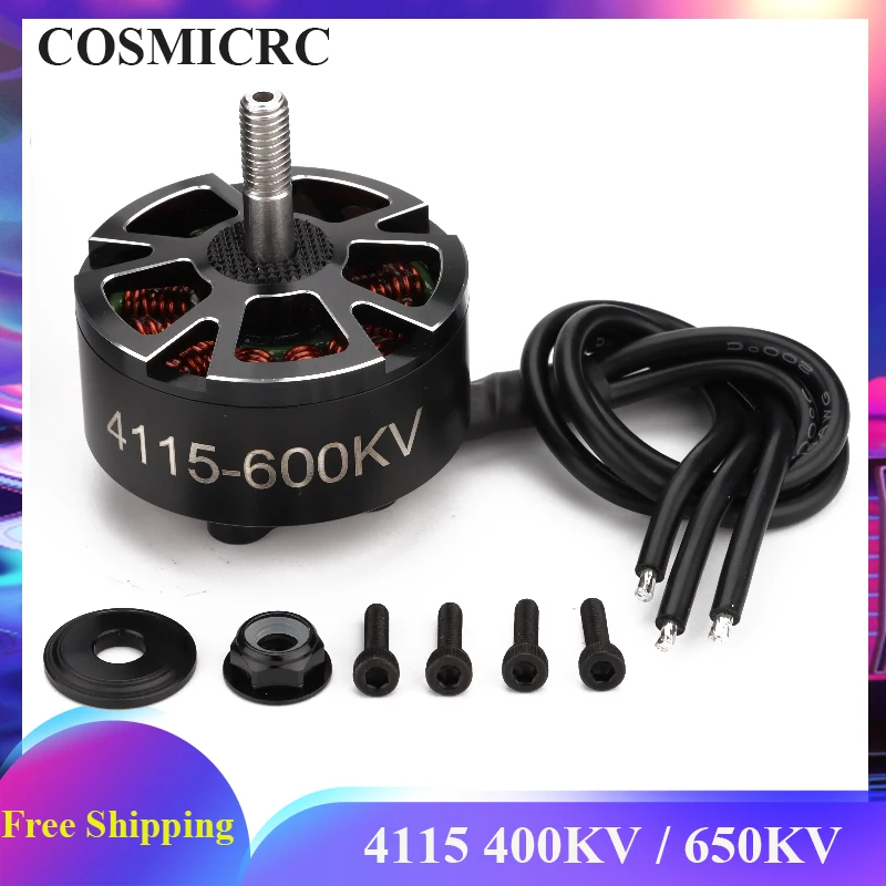 

COSMICRC 4115 4115 400KV/650KV 3-8S бесщеточный двигатель, совместимый с пропеллером 13/15/16 дюймов для FPV RC Racing Drone Parts