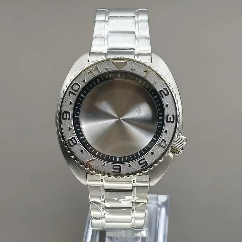 Mod 6105 Turtle Abalone Case Sapphire Crystal Glass NH35 NH36 Case Fit for 7S26 4R NH35 NH36 Movement With Steel Band Watch Case