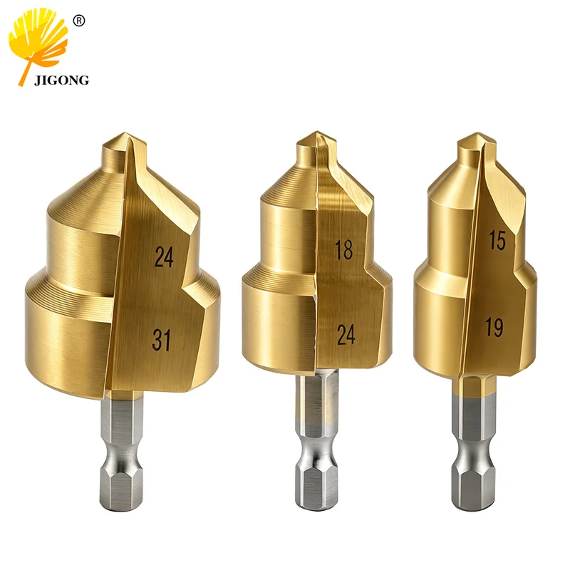 Stepped Drill Bit PPR Lifting Tool Hexagon Shank Water Pipe Connection 20/25/32mm for Plumbing And DIY Projects