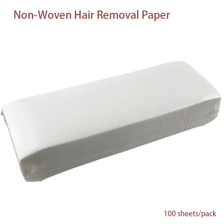 Non-woven hair removal paper, disposable hair removal paper, 100 sheets/pack, used with hair removal wax.