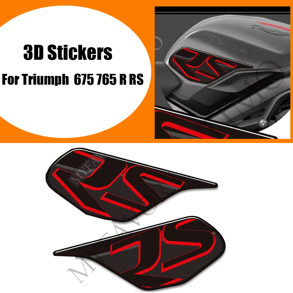 NEW Motorcycle Stickers Decals Gas Fuel Oil Kit Knee Fish Bone Tank Pad Protector For Triumph Street Triple Daytona 675 765 R RS