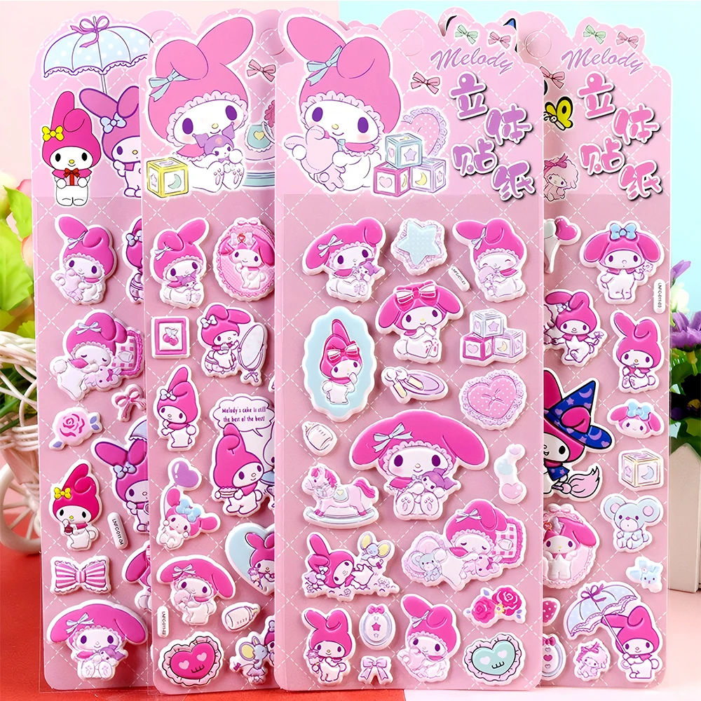

4 шт. Kawaii My Melody мультяшные пузырьковые наклейки 3D пухлые объемные наклейки милые аниме украшения наклейки канцелярские принадлежности игрушки подарки