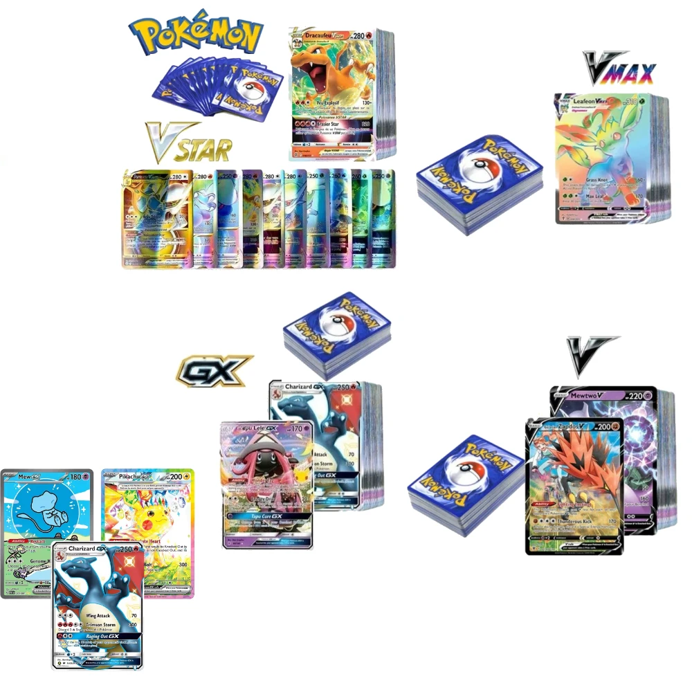 New English French Spanish Pokemon Cards Rainbow Blastoise V GX MEGA TEAM EX Game Battle Card Collection Card Toys Gifts