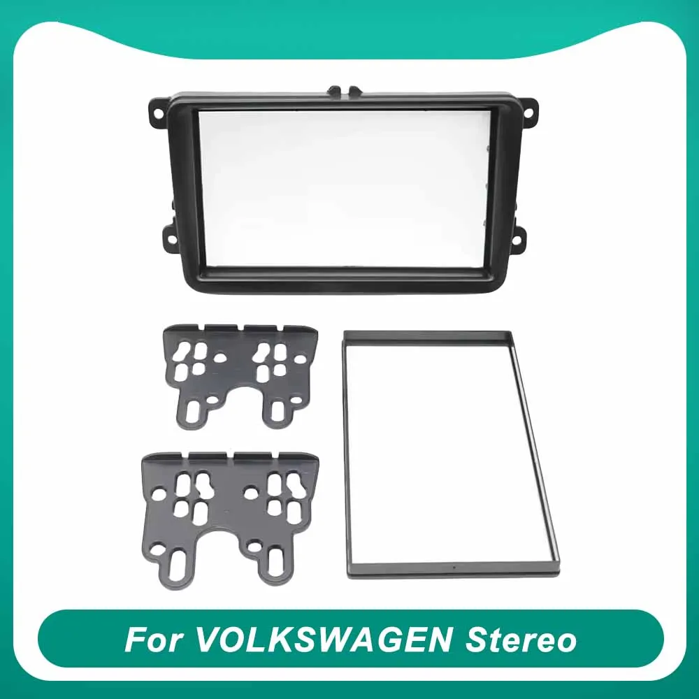 2-DIN-Autoradio-Blende für VOLKSWAGEN Stereo-Panel, Armaturenbrett-Halterung, Installation, Doppel-Din-Rahmen für Skoda Fabia Octavia Touran Caddy