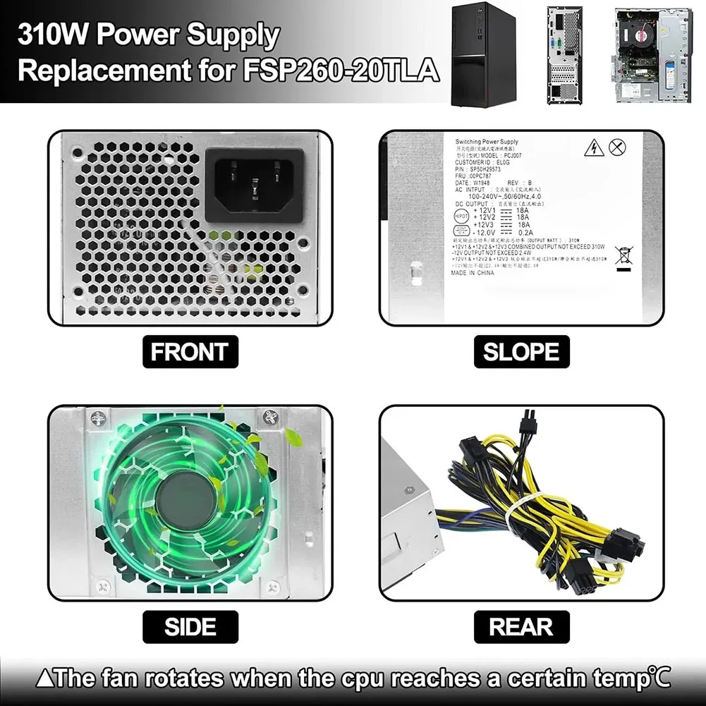 ThinkCentre PSU 310W Power Supply Overtemperature Protection High Efficiency Power Supply Switching Power Supply