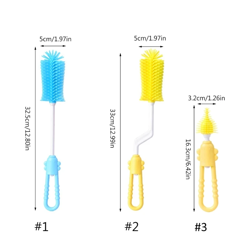 Part Brush Milk Bottle Cleaning Brush 360Degree Rotatable Bottle Brush