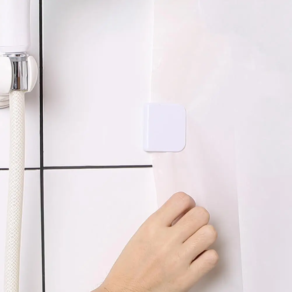 6Pcs High Quality Self Adhesive Clip Durable White Shower Curtain Clips for Home Windproof Stop Clips