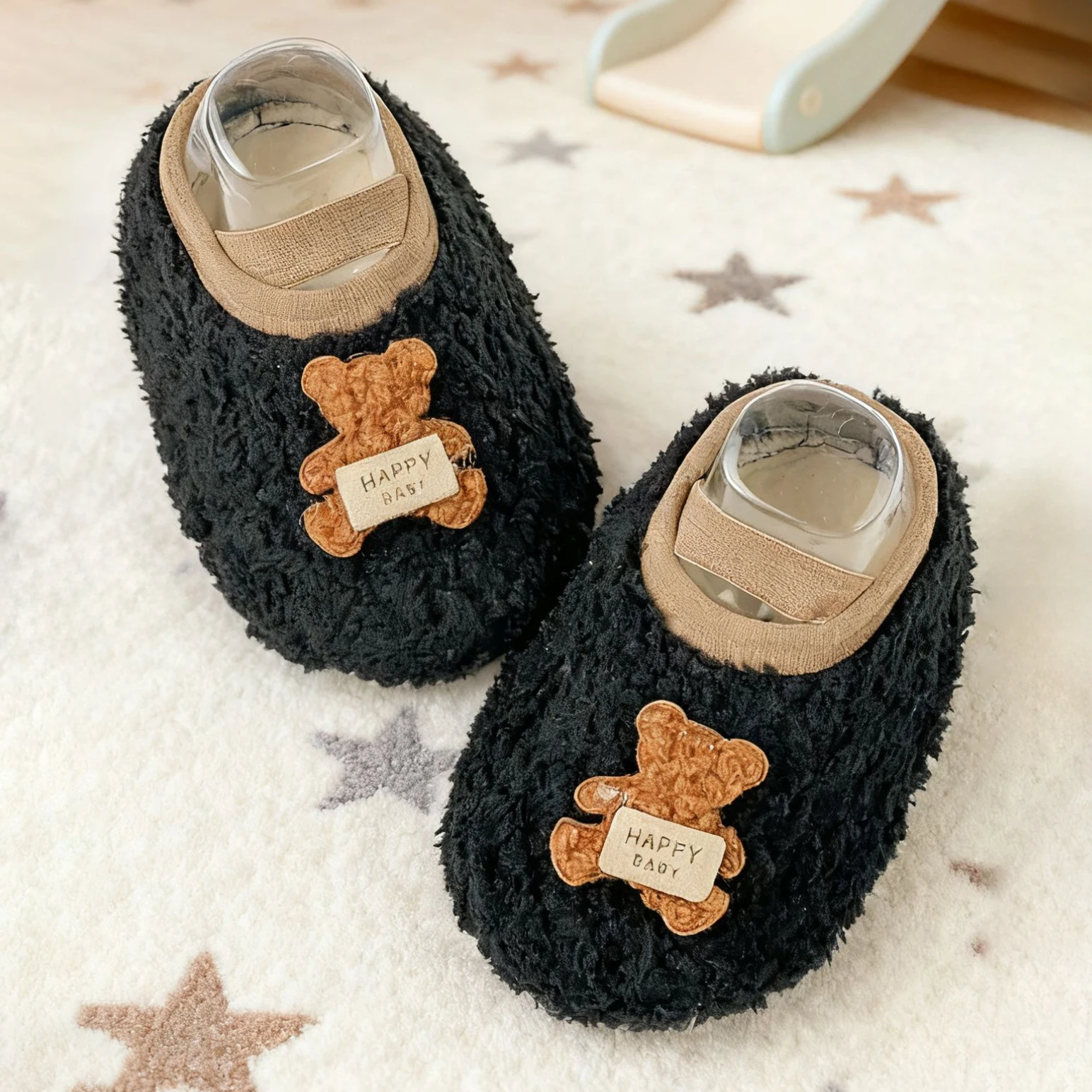 

Домашние детские хлопковые тапочки, зимняя детская хлопчатобумажная обувь, сумки с плюшевым мишкой для мальчиков на теплом меху, милые девочки