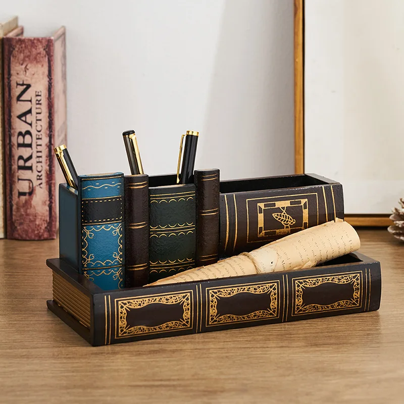 Home Office Pen Holder Desktop Personalized Multifunctional Fake Book Storage Storage Box Decorative Ornament Gifts