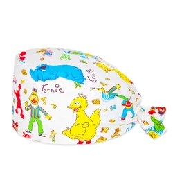 Adjustable Nurse Scrubs Cap Scrubs Hat Unisex Cotton Printed Nursing Caps Accessories Medical Work Hat Pet Shop Working Hat
