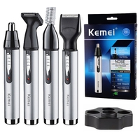 Kemei rechargeable all in one hair trimmer for men grooming kit electric beard trimmer facial body eyebrow nose ear trimer women