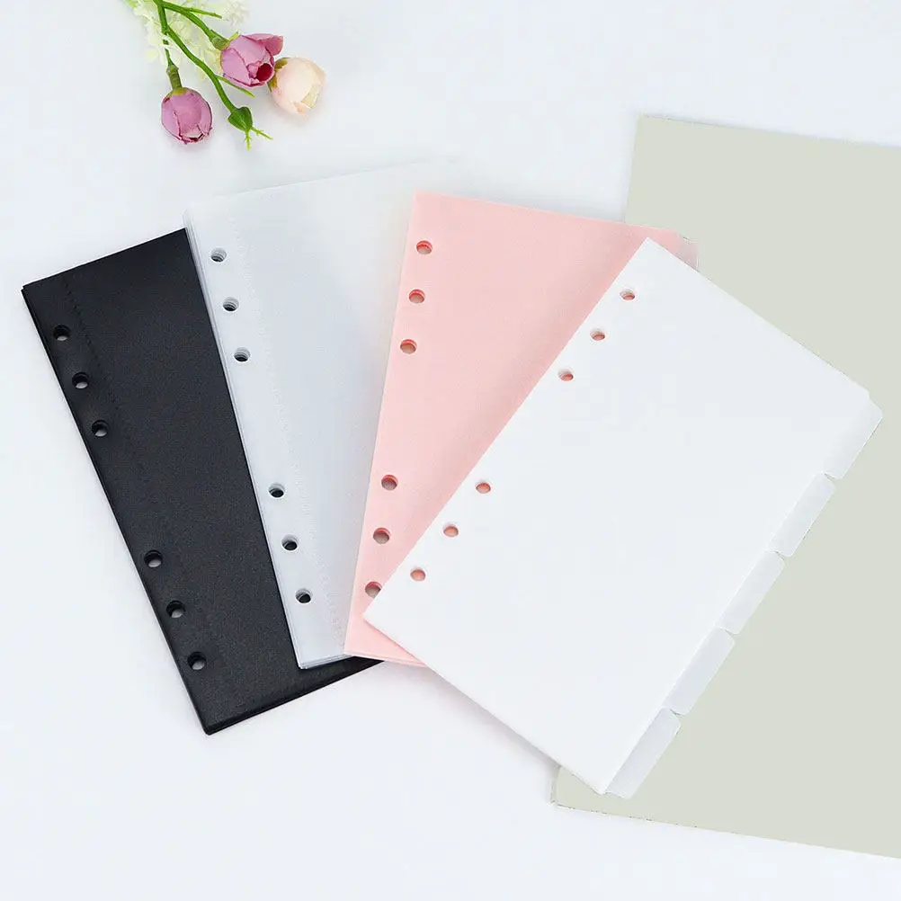 

1Set Binder Pockets Lightweight Plastic 6 Holes Organizer Wallet Folder for Documents Receipts Office Supplies
