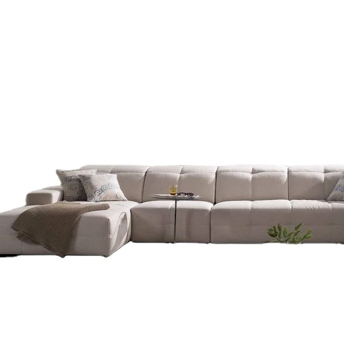 

for Modern Classical Corner Sofa with Button Tufting Fabric Set for Living Room Chinese Design Style Home Furniture