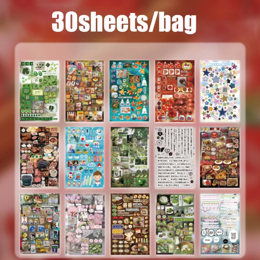 

30pcs Creative Time Story Series Scrapbook Sticker Cartoon Gift Handbook Sticker DIY Diary Sticker Stationery Supplies