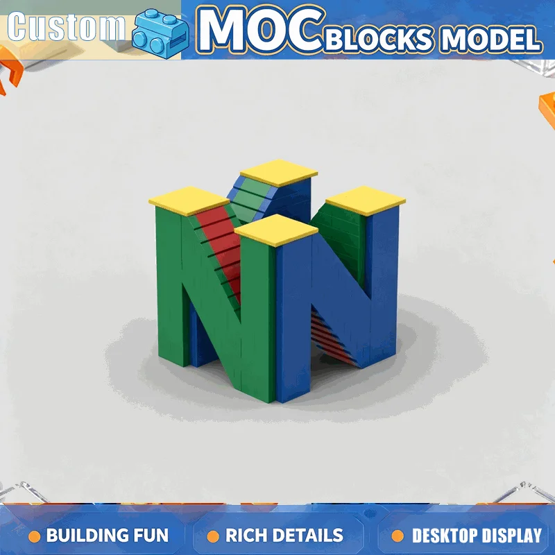 560PCS Colorful Geometric Letter Emblem Building Blocks Creative Display Model DIY Assembly Set Decoration Collection Gift Toy