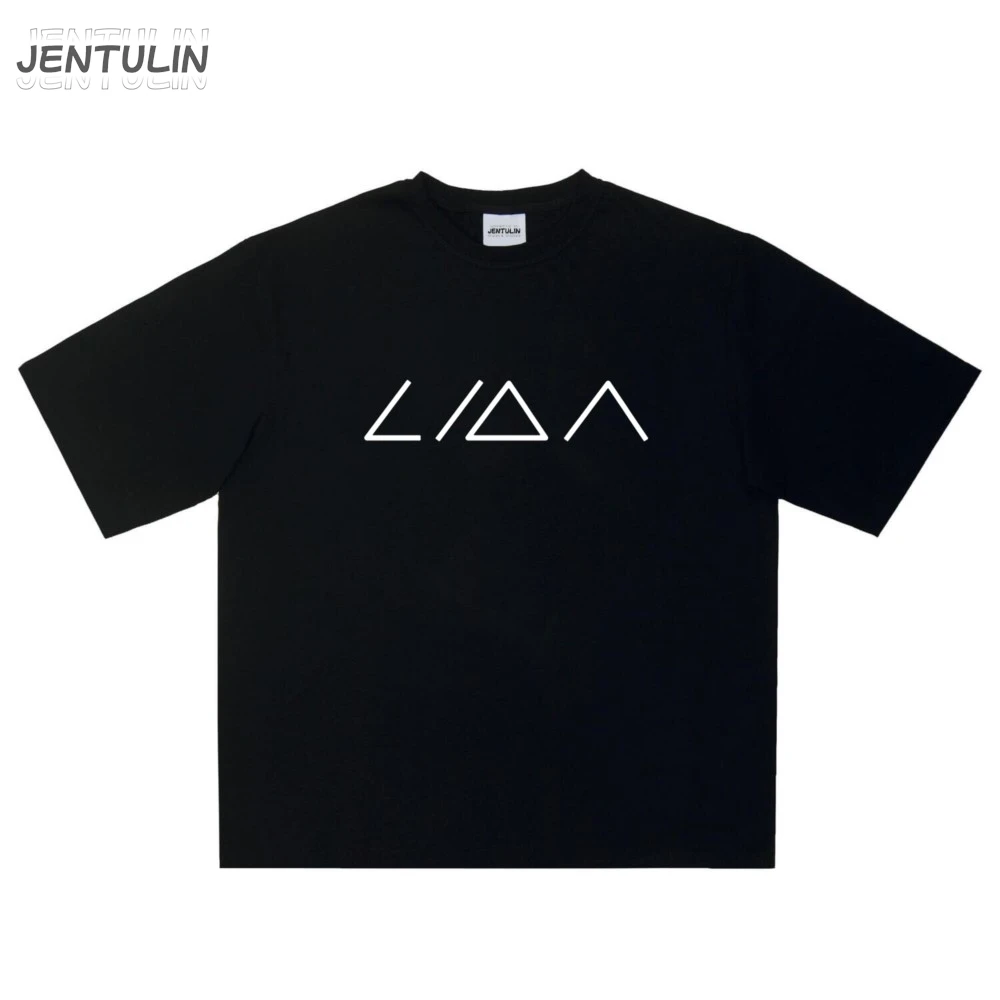 Hip Hop Streetwear Men Clothing Oversized Short Sleeve LIDA Graphic Print Y2k Tops Tee Harajuku Goth Korean Tshirt Cotton Unisex