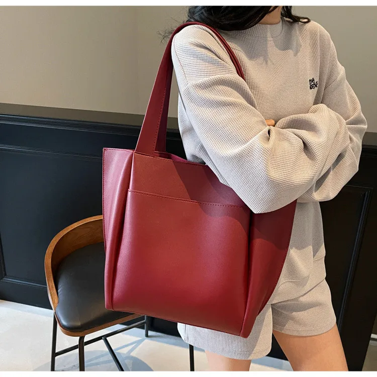 Sac fourre-tout élégant de Style coréen pour femmes, sac à main à bandoulière de grande capacité, à la mode et polyvalent pour un usage quotidien décontracté