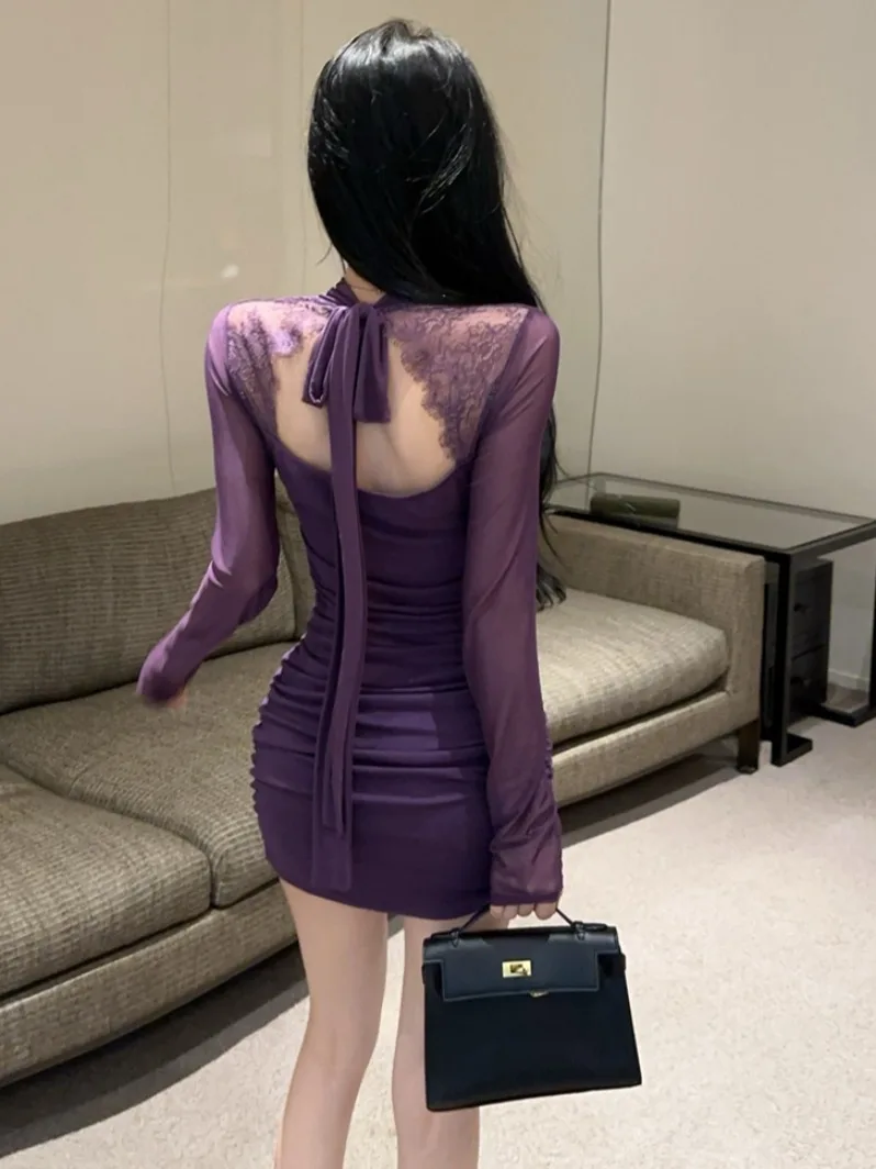 

Pure Desire Сексуальная кружевная висящая Ne Purple Dr Женская чувственная юбка-баль с талией, облегающая юбка Dr