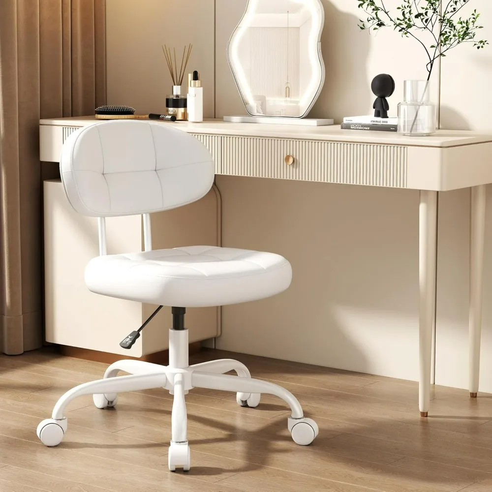 

Офисное кресло Misolent Cute Small без подлокотников, из искусственной кожи, с поясничной поддержкой, поворотное, регулируемое по высоте, для макияжа и работы за столом