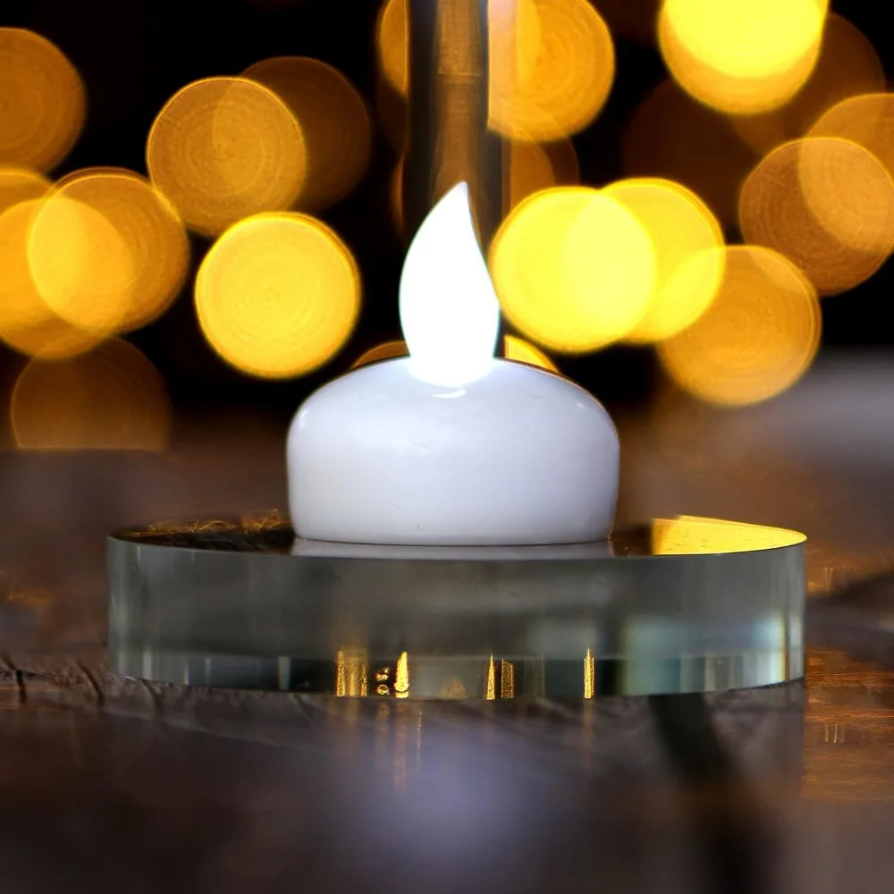Floating LED Tea Light Flicke Electronic LED Candle Battery Powered Floating On Water Tealight For Wedding Party Decor