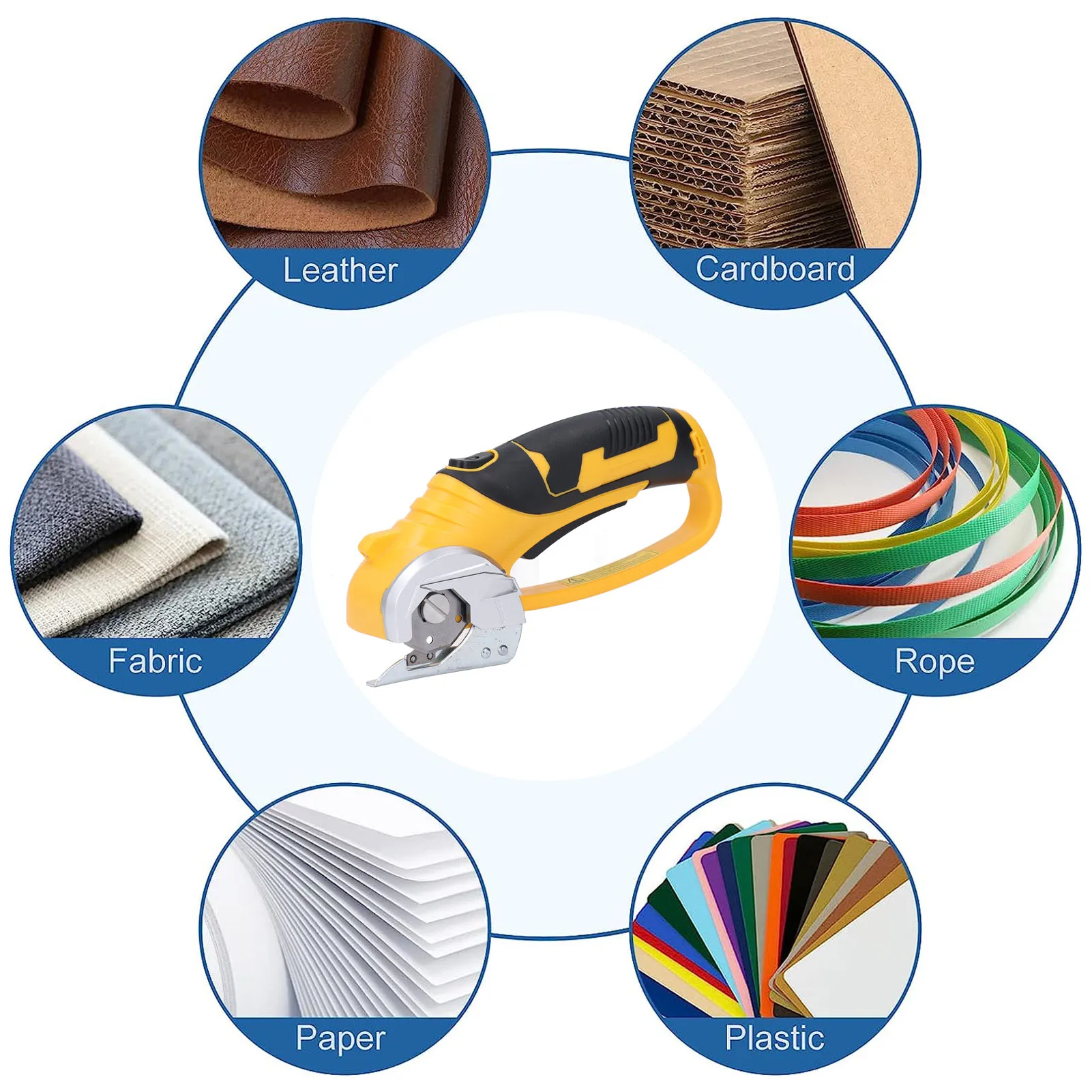 Беспроводной электрический ножничный ручной электрический роторный резак с подсветкой для ковров, картонной ткани, электрический резак для картона