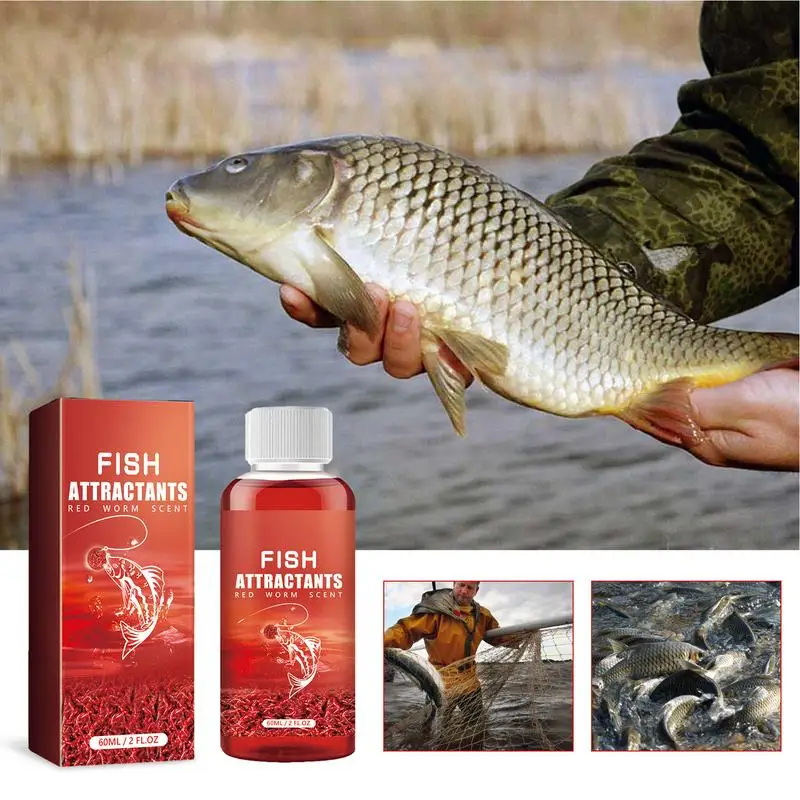 Bait Liquid For Fishing 60ml Red Worm Scent Fish Attractants For Baits Bait Fishing Lure For Anglers Freshwater Saltwater